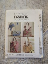 Mc Call&#39;s M4794 Laura Ashley Handbags, Purses &amp; Hat W Ribbon Detail Uncut Pattern - £8.34 GBP