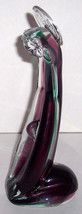 MURANO Hand Sculptured Angel with Halo Indigo &amp; Green Color Glass Figuri... - $184.99