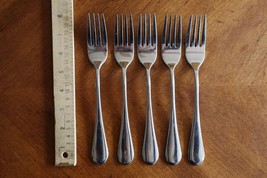 Lot Of 5 Oneida ICARUS Stainless Glossy Dinner Forks Flatware 8&quot; Made in... - $14.25