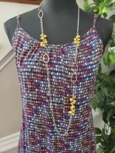 Merona Women&#39;s Multicolor 100% Rayon Sleeveless Long Strappy Maxi Dress Size L - $28.00