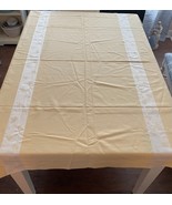 Rivolta Carmignani Yellow and White Damask Tablecloth Made In Italy Cott... - $457.17 MXN
