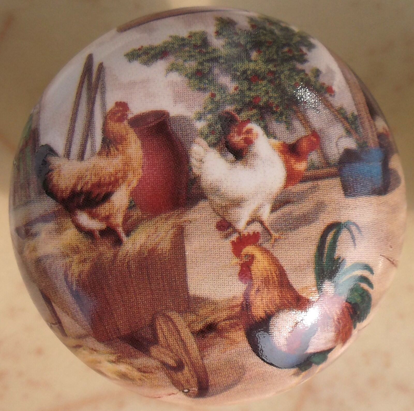 Cabinet Knobs Knob w/ Rooster Farm chickens #4 CHICKEN - $5.44