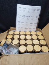 23Pcs Spice Jars Bamboo Lids-4 oz Glass Spice Jars with Labels - £22.02 GBP