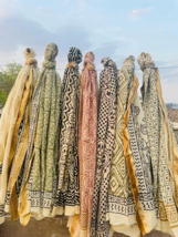 Beach Wrap Pareo, Hand Block Printed Cotton Sarong, Long Scarf, Large Sa... - $16.06+