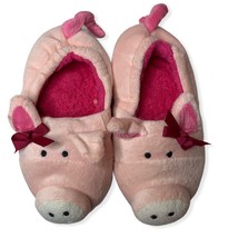 Kids Plush Pig Scuff Slippers 11-12 - $10.89