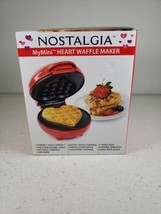 Nostalgia My Mini Heart 5&quot; Waffle Maker Red Heart Shaped - Brand NEW-&quot;FREE Shipp - £17.26 GBP