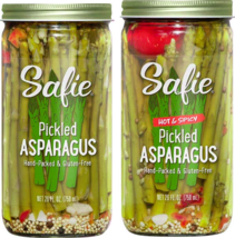 Safie Foods Hand-Packed Pickled &amp; Hot Asparagus, Variety 2-Pack, 26 oz. Jars - £36.39 GBP