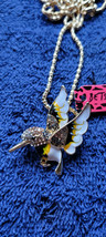 New Betsey Johnson Necklace Hummingbird Pittsburg Steelers Summer Collectible - £12.04 GBP