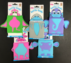 KidKusion Bottle-Bud Zoo Baby Lot 5 Drink Koozie Flamingo Giraffe Elepha... - $168.50 MXN