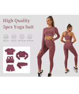 Womens 5PCS Seamless activewear Gym Clothing Yoga Outfit Sports Suit - $1,584.39 MXN