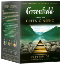 Greenfield Green Ginseng Green Tea 20 Pyramids Made in Russia - $6.99