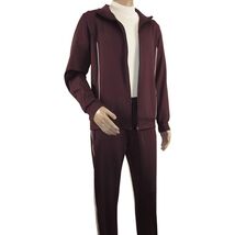 Men's Monte Carlo Turkey Jogging Suit 2pc Jump Set Stretchable 95164 Burgundy image 2