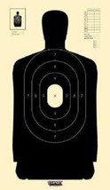 B34 Silhouette Targets - Black With White Center Targets, Pack of 25 - $16.50