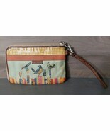 Fossil Key Per Coated Wristlet Zip Around Wallet Birds Fence Birdhouses 6x4 - €21,78 EUR