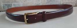 COACH Dress Belt Mens 36&quot;  Burgundy Cowhide Leather Gold Brass Buckle 3931 U5 - £23.73 GBP