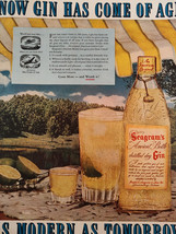 1951 Esquire Original Art Ads Seagram&#39;s Dry GIN Springs Cotton Mills Sheets - $10.80