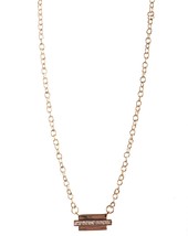 Edison 20&quot; Extender 14K Gold Plated Cubic Zirconia Crystal Bar Pendant Necklace - £3.12 GBP