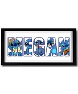 DISNEY&#39;S STITCH Personalised Name Print Art - High Quality Frame Included - €31,16 EUR