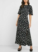 TOPSHOP Black Polka Dot Maxi Dress with Open Back UK 6 (exp2) - £17.18 GBP