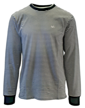 Obey Men&#39;s T-Shirt Black &amp; White Striped Mini Chest Logo L/S (133) - £14.32 GBP