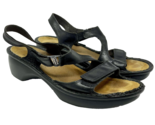 NAOT Women&#39;s black Leather Sandal w/ Rhinestone Buckle Size 38 - £18.66 GBP