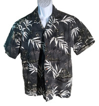 RJC Men&#39;s Short Sleeve Button Down Floral Hawaiian Shirt Black Large - £10.79 GBP