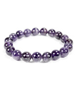 GENUINE AMETHYST WRIST MALA 8mm or 10mm Gem Stone Purple Bead Bracelet S... - $13.63 CAD