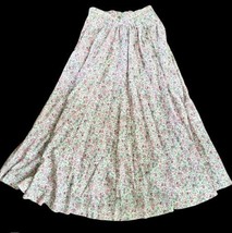 Vtg 70s Glenora Skirt Floral Size Size XS 100% Cotton Pockets Cottagecore - £14.05 GBP