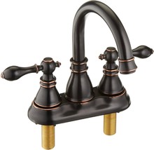 Derengge 2 Handle Oil Rubbed Bronze Bathroom Sink Faucet With Overflow P... - £45.84 GBP