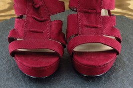 Nine West Women Sz 5.5 M Burgundy Plaftorm Synthetic Shoes Deavon - £15.60 GBP