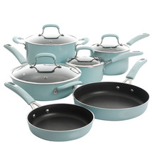 Kenmore Elite Andover 10 Piece Nonstick Aluminum Cookware Set in Glacier Blue - $248.33 CAD