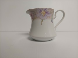 Vintage Mikasa Charisma Beige Cream Pitcher Floral Gold Rim L9048 Discontinued - £9.59 GBP