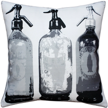 Seltzer Black and White Vintage Throw Pillow 20x20, Complete with Pillow Insert - $83.95
