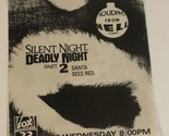 Silent Night Deadly Night 2 Vintage Tv Guide Print Ad Fox 33 Horror TPA5 - £4.72 GBP