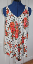 First Love Women's Size 2X Sleeveless Floral Polka Dot Flowy Blouse - $12.87