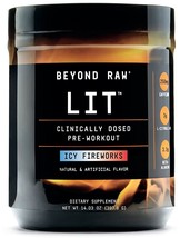 BEYOND RAW-LIT-(Icy Fireworks)60 servings(1.75 lbs.)Pre-Workout Clinically Dosed - £62.33 GBP