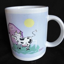 Mug Cow character Stoneware 2001  3.75h x 3.0 dia 1.25&quot; handle Cup PET R... - £5.75 GBP