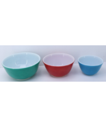 VTG 1950s Set of 3 Pyrex Primary Nesting Mixing Cinderella Bowls 401 402... - $132.38 CAD