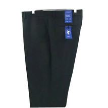 Men&#39;s Black Dress Pants by St. Patrick&#39;s Flat Front Regular Hem Sizes 46 - 54 - £36.53 GBP