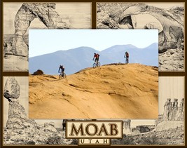 Moab Utah Quad Laser Engraved Wood Picture Frame Landscape (3 x 5) - £20.69 GBP