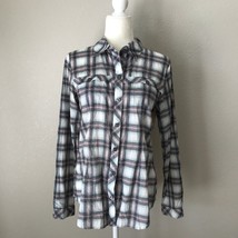 CAbi Plaid Floral Festival Shirt #233 Small EUC - $19.99
