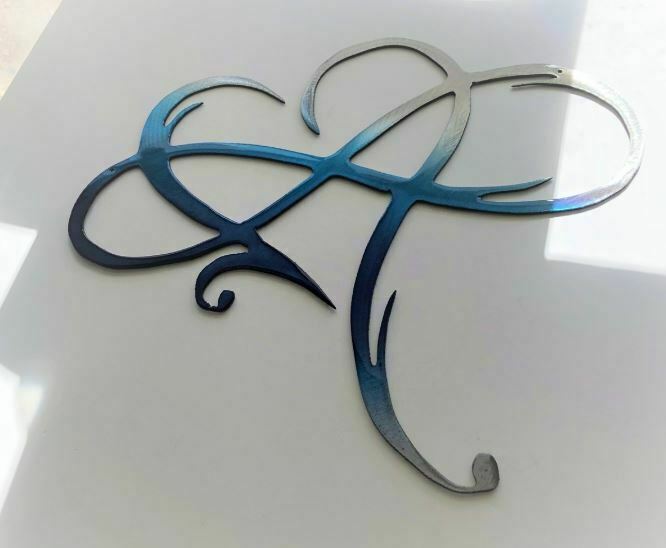 Primary image for Infinity Heart - Metal Wall Art - Blue Tinged 10 3/4" x 12 1/4"