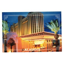 Vintage Postcard Aladdin Night Lights Entrance Hotel Casino Las Vegas Nevada - £7.59 GBP