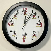 Vintage Mickey Mouse Disney Wall Clock 12 Classic Mickey Poses 11” Works - $17.64