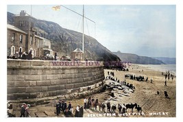 ptc4369 - Yorks. - Early view, Donkey rides by pier on Whitby Beach - print 6x4 - £2.20 GBP