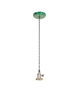 Industrial Light Pendant Lamp Fixture 2.25 Shade Holder Socket Cord Gree... - $43.95