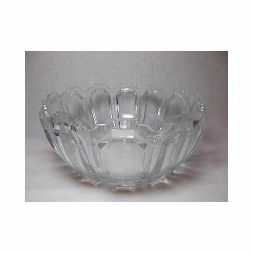 Primary image for Vtg Crystal Fruit Bowl large Pressed Glass greek key 9"