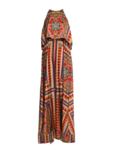 NWT Torn by Ronny Kobo CELINA Orange Ethnic Tribal Scarf Print Maxi Dress S $298 - £48.88 GBP