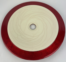 Round Designer Glass Vessel Sink Creme w Metal Red Modern Decor Design O... - $158.39