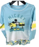 Mickey Mouse Boy&#39;s Size 4T Long Sleeve Rash Guard and Swim Trunk 2 Piece... - $10.16 CAD